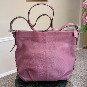 Coach Mauve Convertible duffelshoulder/Crossbody hobo bag  leather